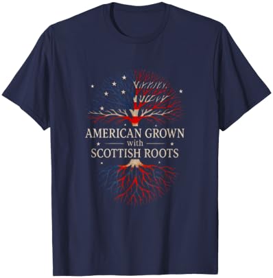 American Grown with Scottish Roots - Scotland Heritage T-Shirt - T-Shirt | Navy