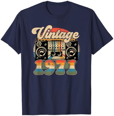 55th Birthday Retro Vintage 1971 Men Women T-Shirt - T-Shirt | Navy