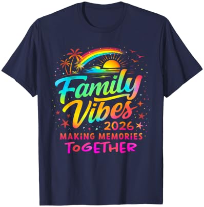 Colorful Family Vacation Beach Matching 2026 T-Shirt - T-Shirt | Navy