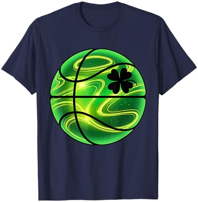 Basketball Shamrock Lucky Clover Irish St Patrick's Day Boys T-Shirt - T-Shirt | Navy