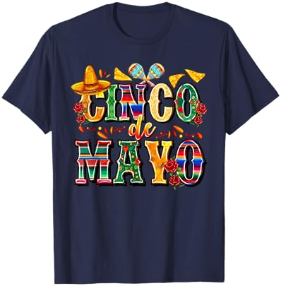 Happy Cinco De Mayo Mexican Sombrero Margarita Fiesta Funny T-Shirt - T-Shirt | Navy