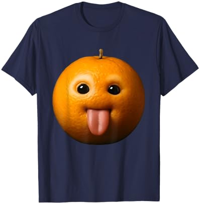 Ai Orange Meme Ai Fruits Eating Fruit Funny brainrot Silly T-Shirt - T-Shirt | Navy