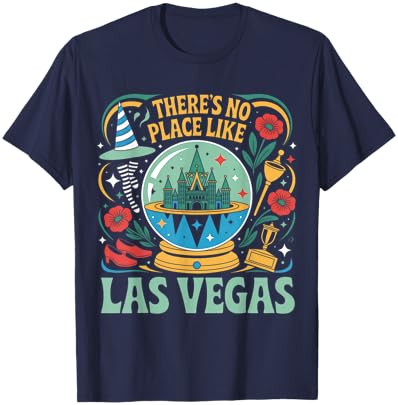 There's No Place Like Las Vegas Retro 80s T-Shirt - T-Shirt | Navy