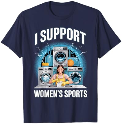 I Support Women's Sports Unwearable Aduld Humor Bootleg T-Shirt - T-Shirt | Navy