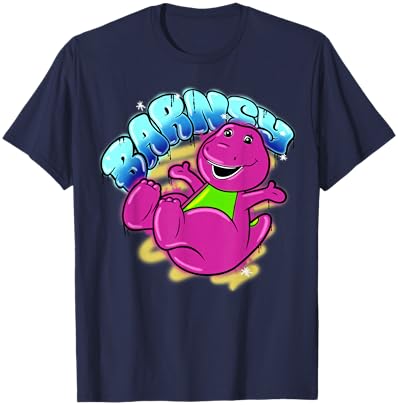 Barney Graffiti Style Bubble Text T-Shirt - T-Shirt | Navy