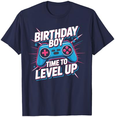 Birthday Boy Time to Level Up Video Game Birthday T-Shirt - T-Shirt | Navy