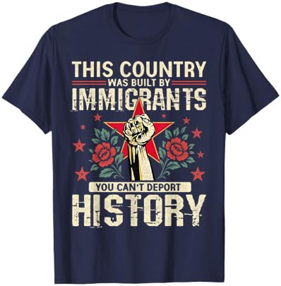 This Country Built by Immigrants Equality Message T-Shirt - T-Shirt | Navy
