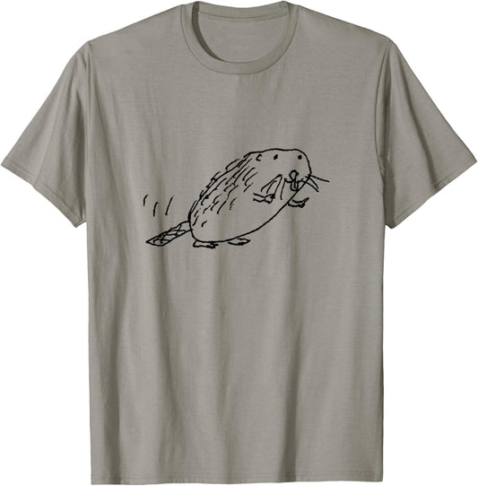 A Beaver Moving Forward T-Shirt - T-Shirt | Sand