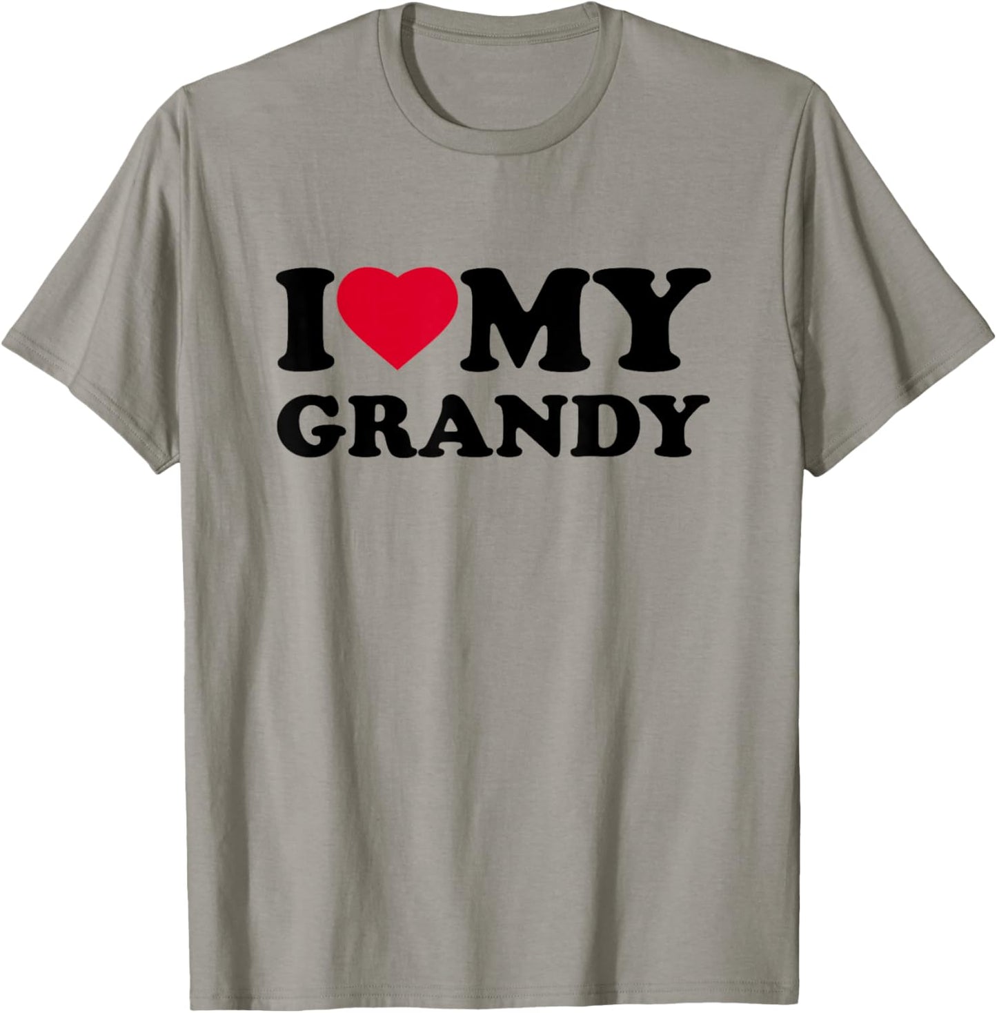 I Love My Grandy Heart Grandma Family T-Shirt - T-Shirt | Sand