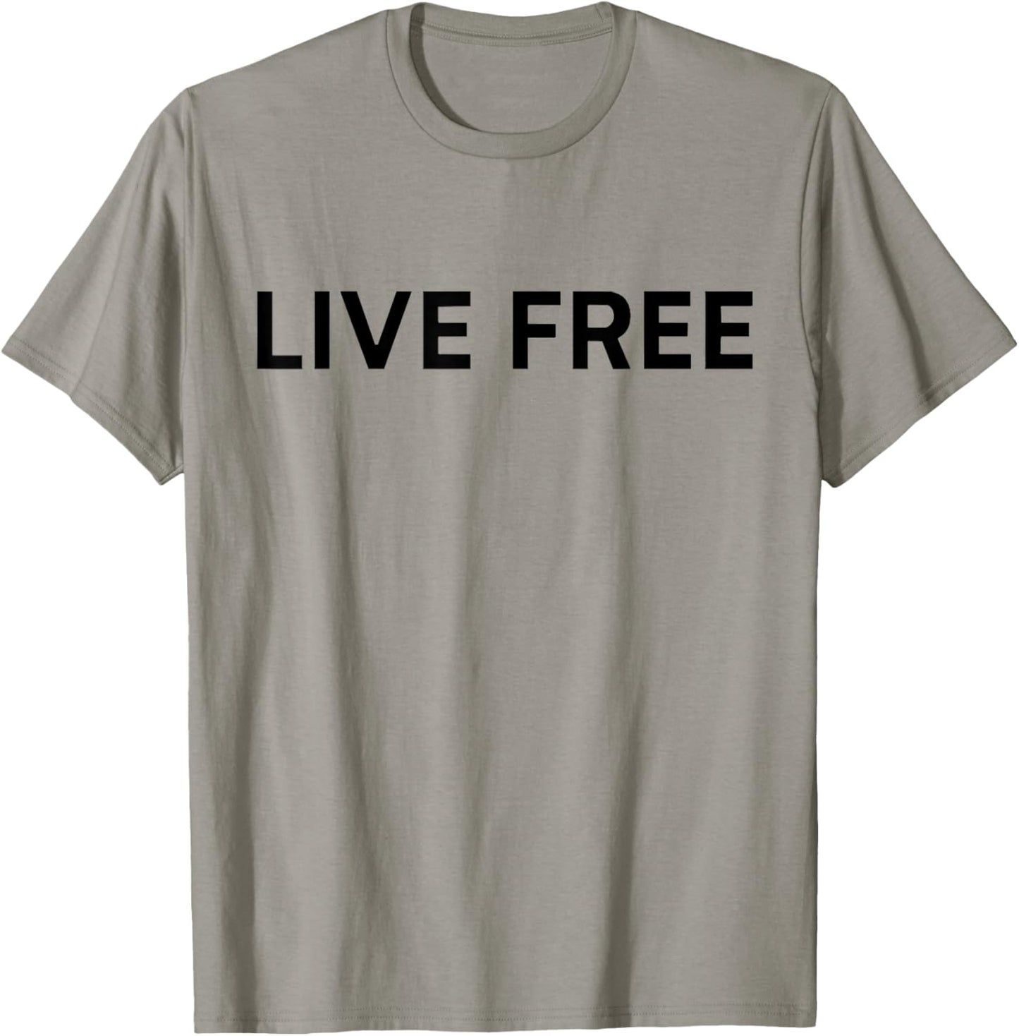 Live Free Christian Conservative Black and White Quote T-Shirt - T-Shirt | Sand