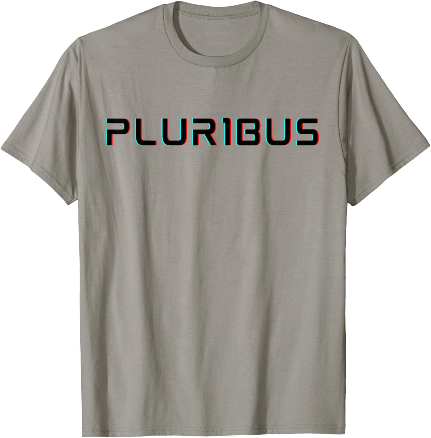 E Pluribus Unum Glitch Text Anaglyph Cyberpunk & Vaporwave T-Shirt - T-Shirt | Sand