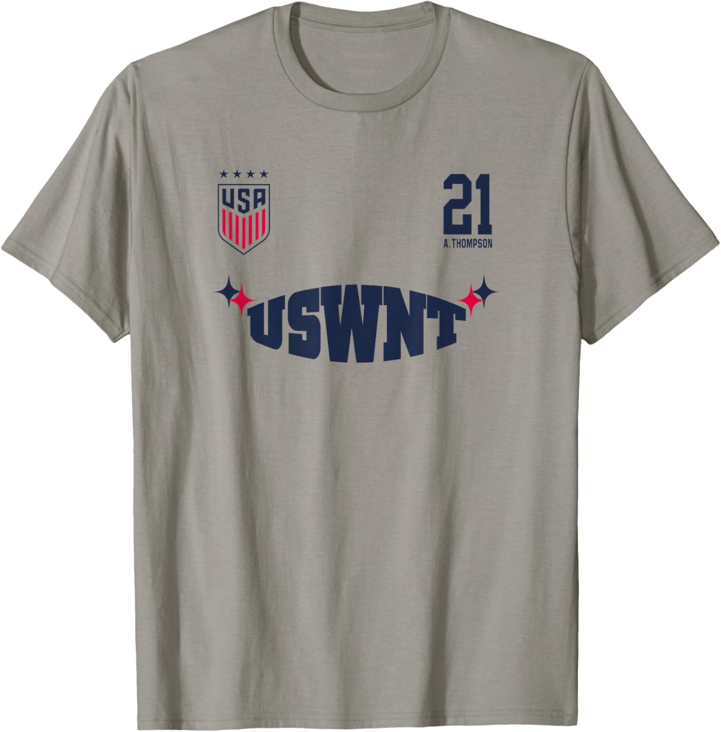 Alyssa Thompson 21 White USWNT Officially Licensed T-Shirt - T-Shirt | Sand