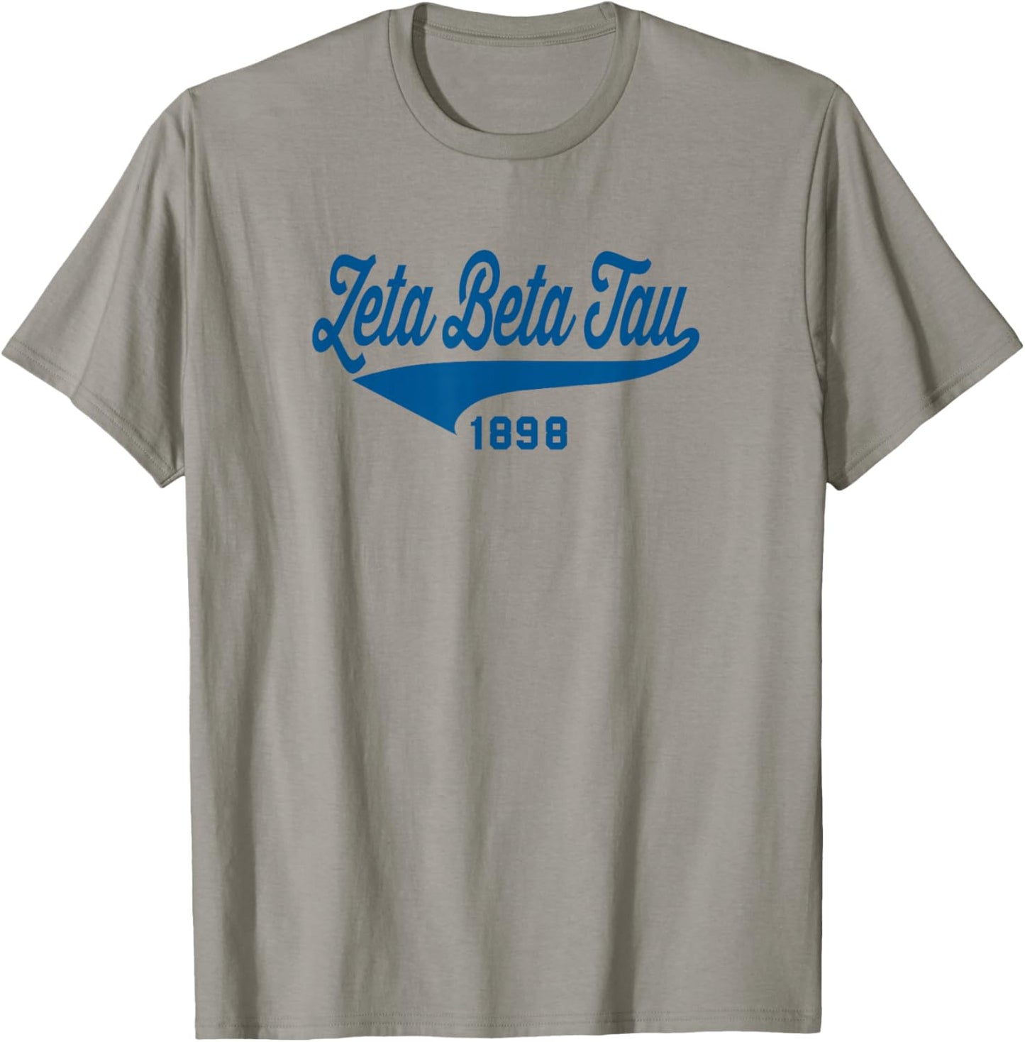 Licensed Zeta Beta Tau Navy Retro Script T-Shirt - T-Shirt | Sand