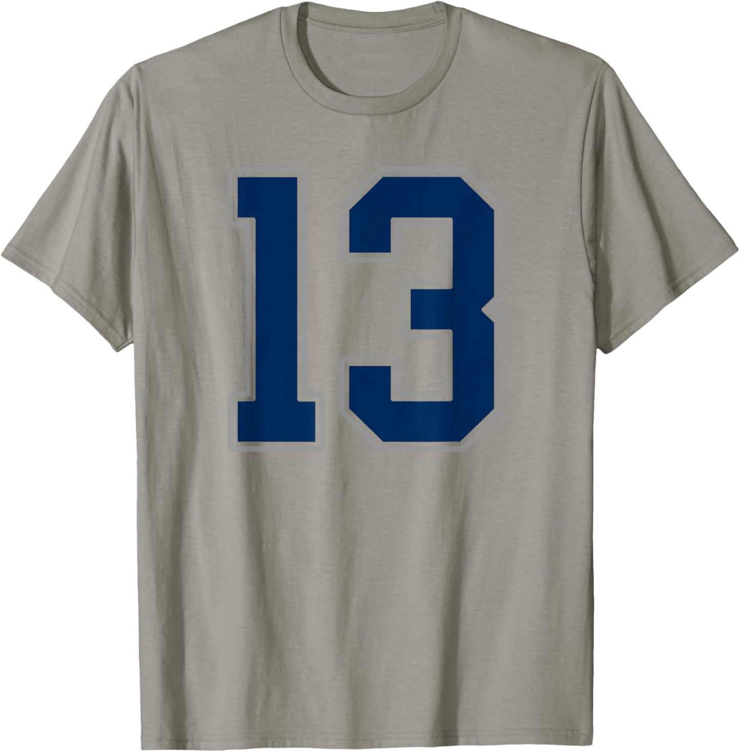 Navy Blue Silver Number 13 Jersey Player Uniform #13 T-Shirt - T-Shirt | Sand