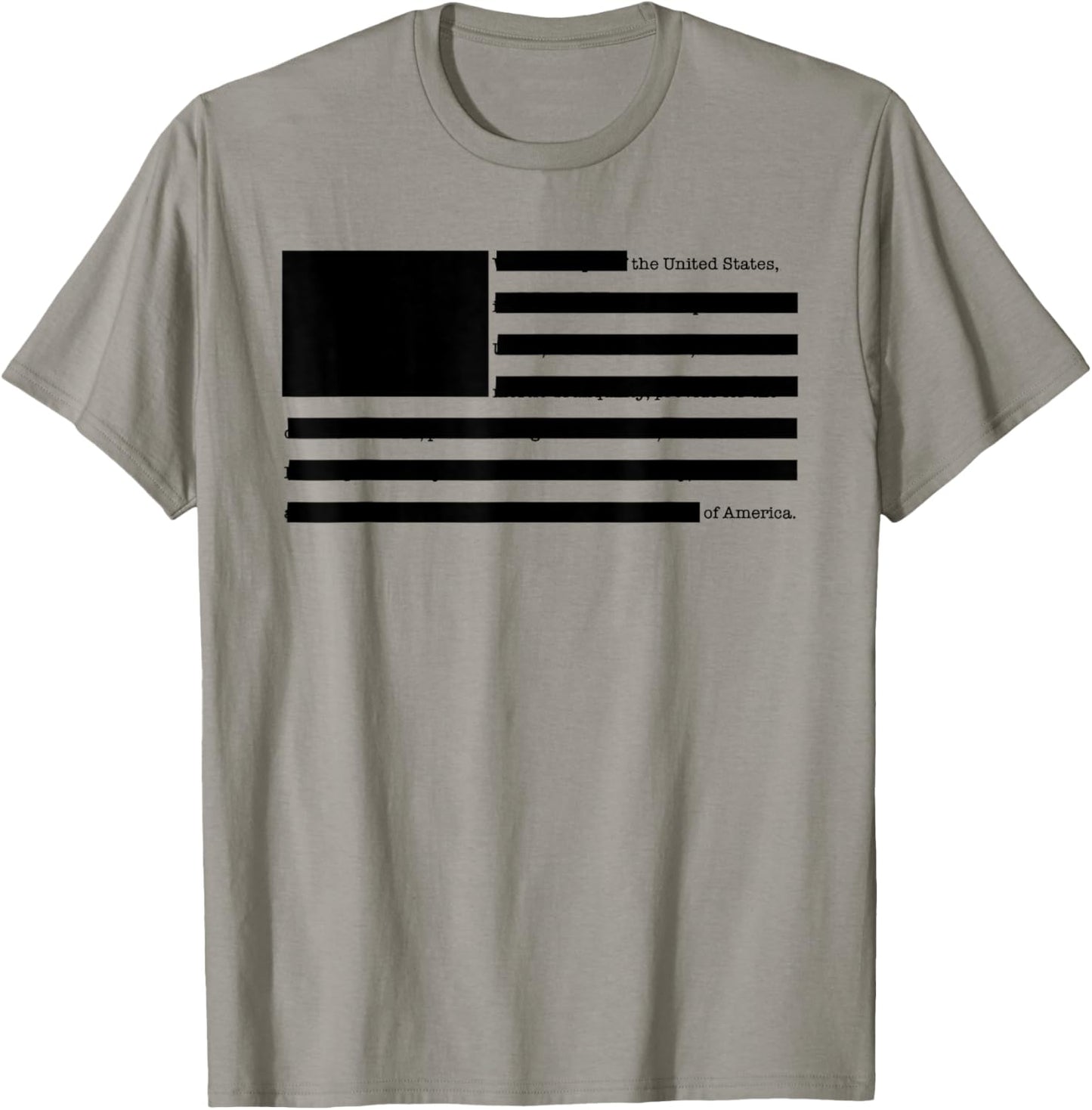 Redacted American Flag Censored USA Satire T-Shirt - T-Shirt | Sand