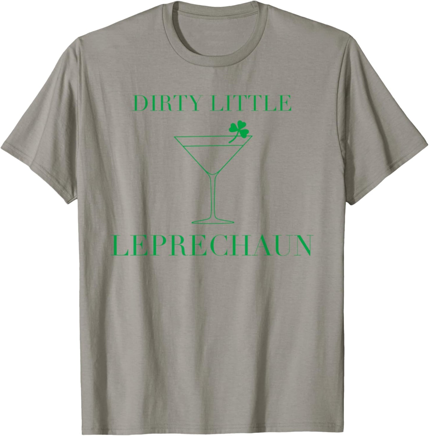 Funny Martini Dirty Little Leprechaun Adult St Patricks T-Shirt - T-Shirt | Sand
