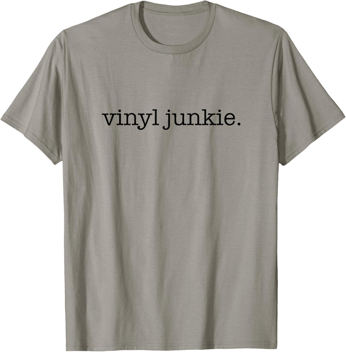 Vinyl Junkie, Minimalistic Vinyl Record Collector T-Shirt - T-Shirt | Sand