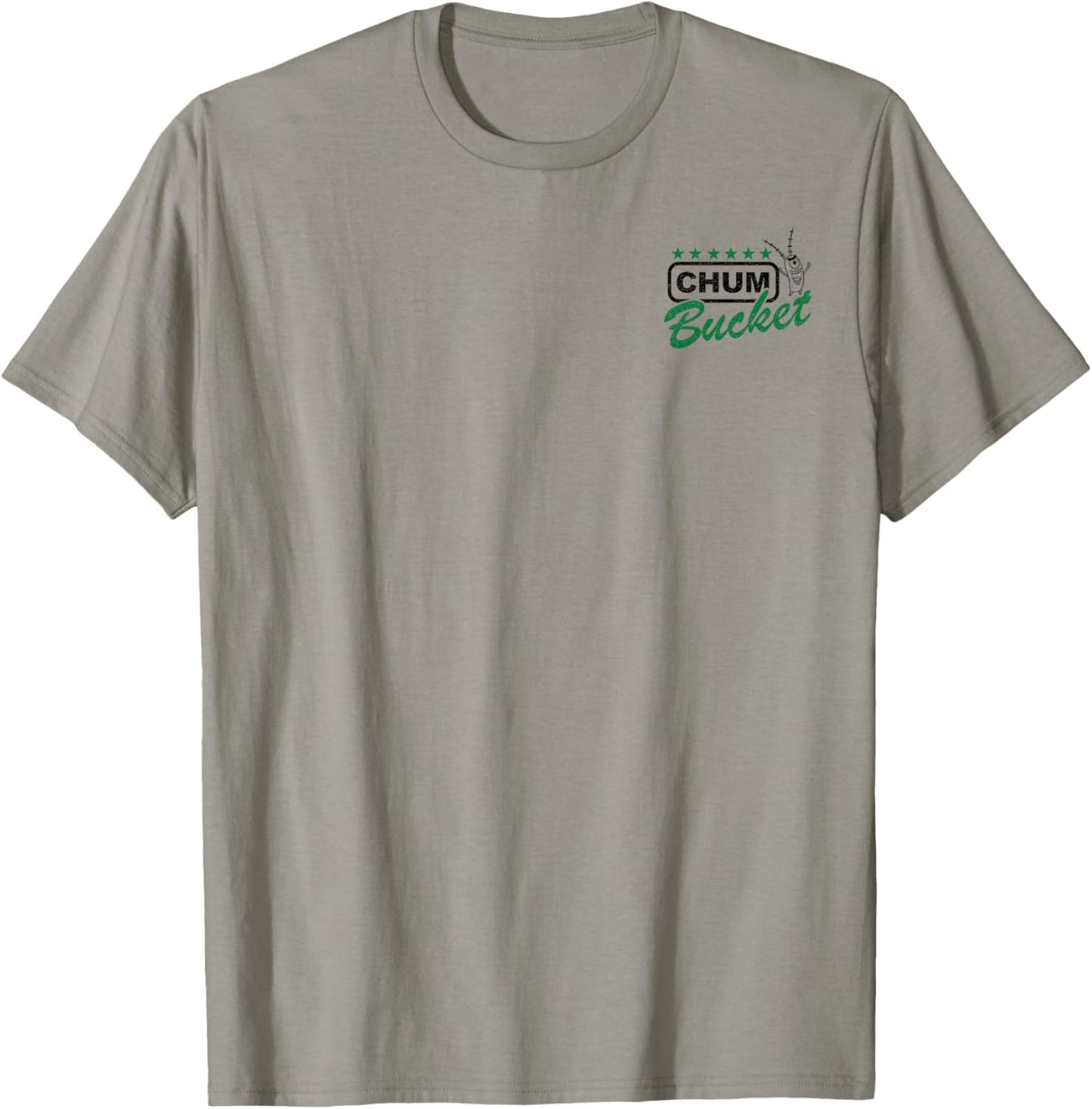 Spongebob Squarepants Chum Bucket Distressed Pocket Logo T-Shirt - T-Shirt | Sand
