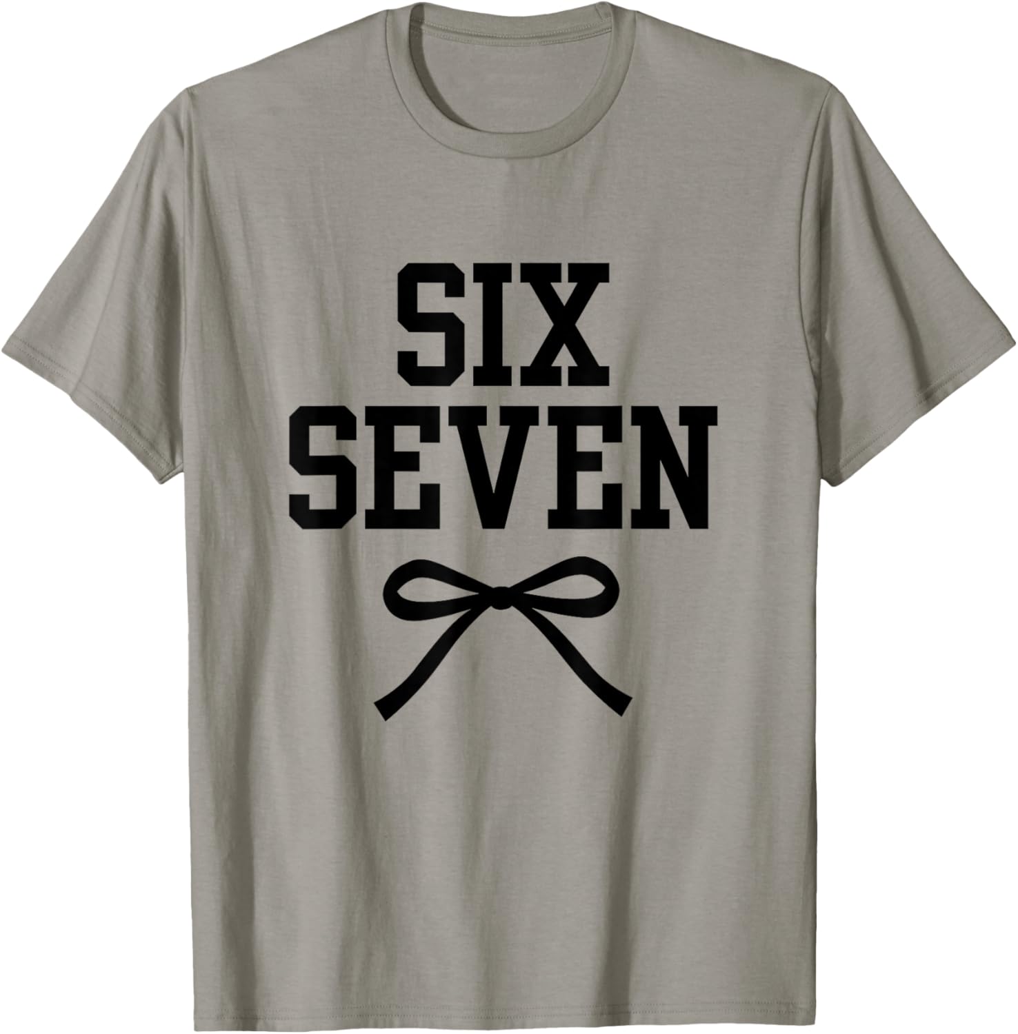 six Seven 67 Meme Number 67 Coquette Bow for Girls Women T-Shirt - T-Shirt | Sand