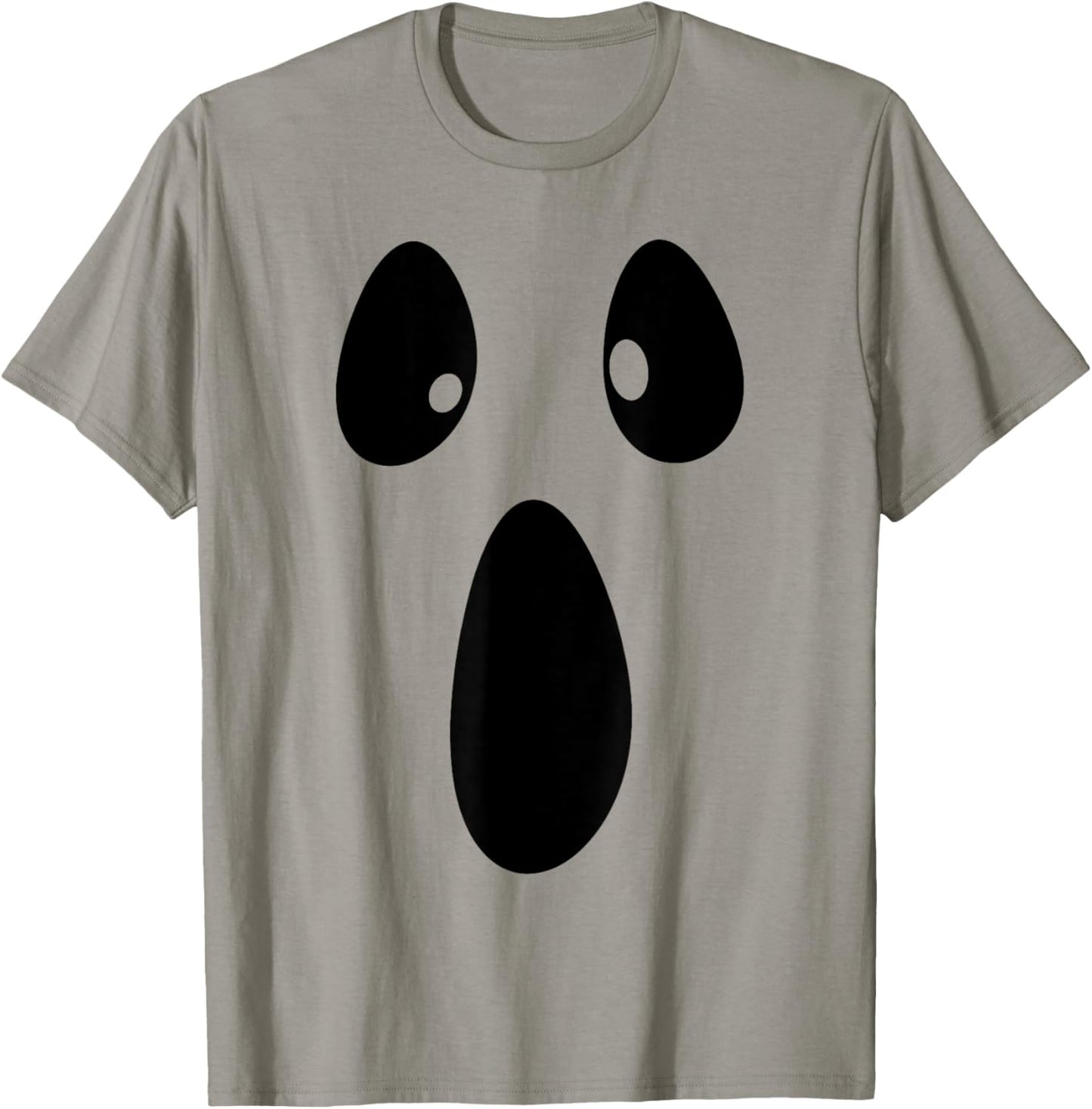 Ghost Silly Face Spooky Halloween Ghoul Face Easy Costume T-Shirt - T-Shirt | Sand