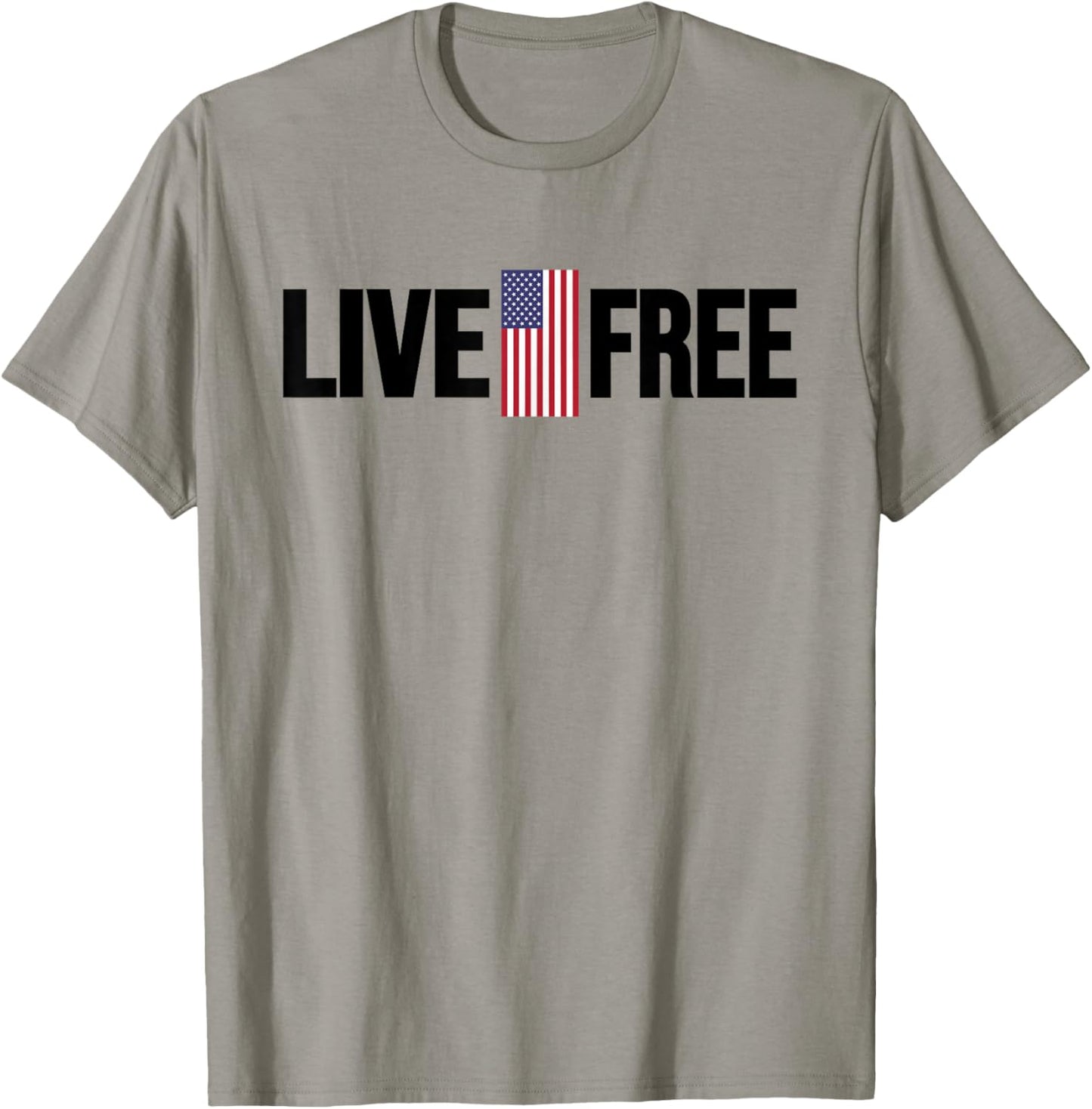 Live Free USA Flag T-Shirt - T-Shirt | Sand
