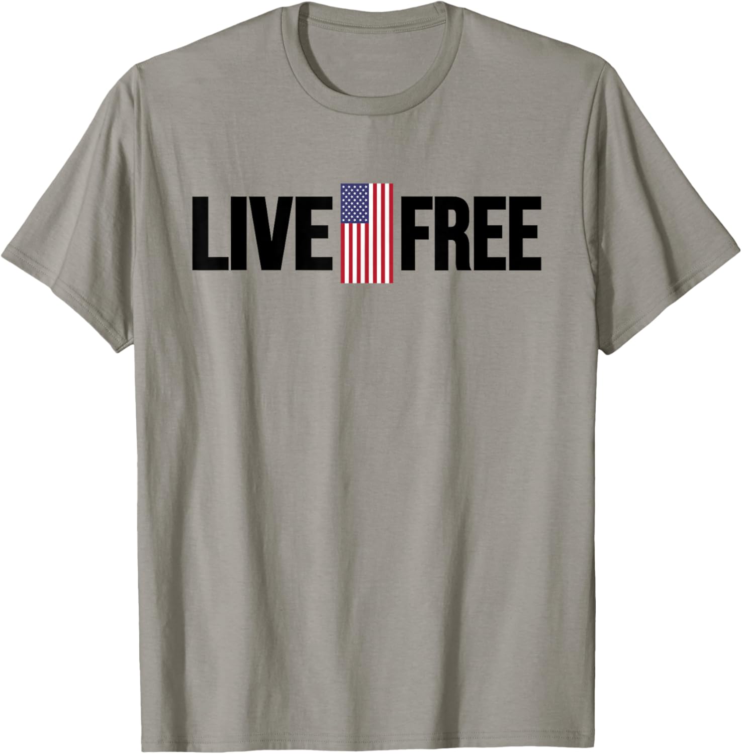 Live Free USA Flag T-Shirt - T-Shirt | Sand