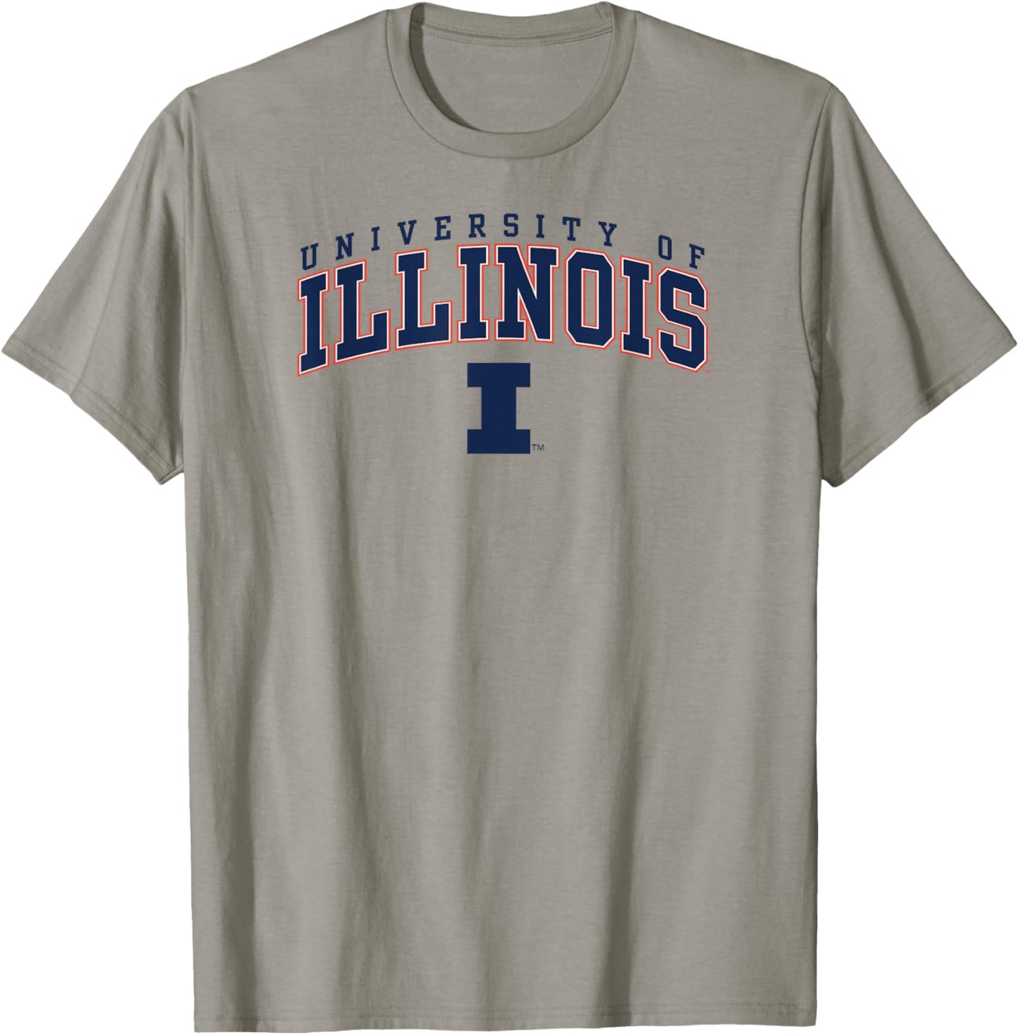 Illinois Fighting Illini Arch Over Gray Officially Licensed T-Shirt - T-Shirt | Sand