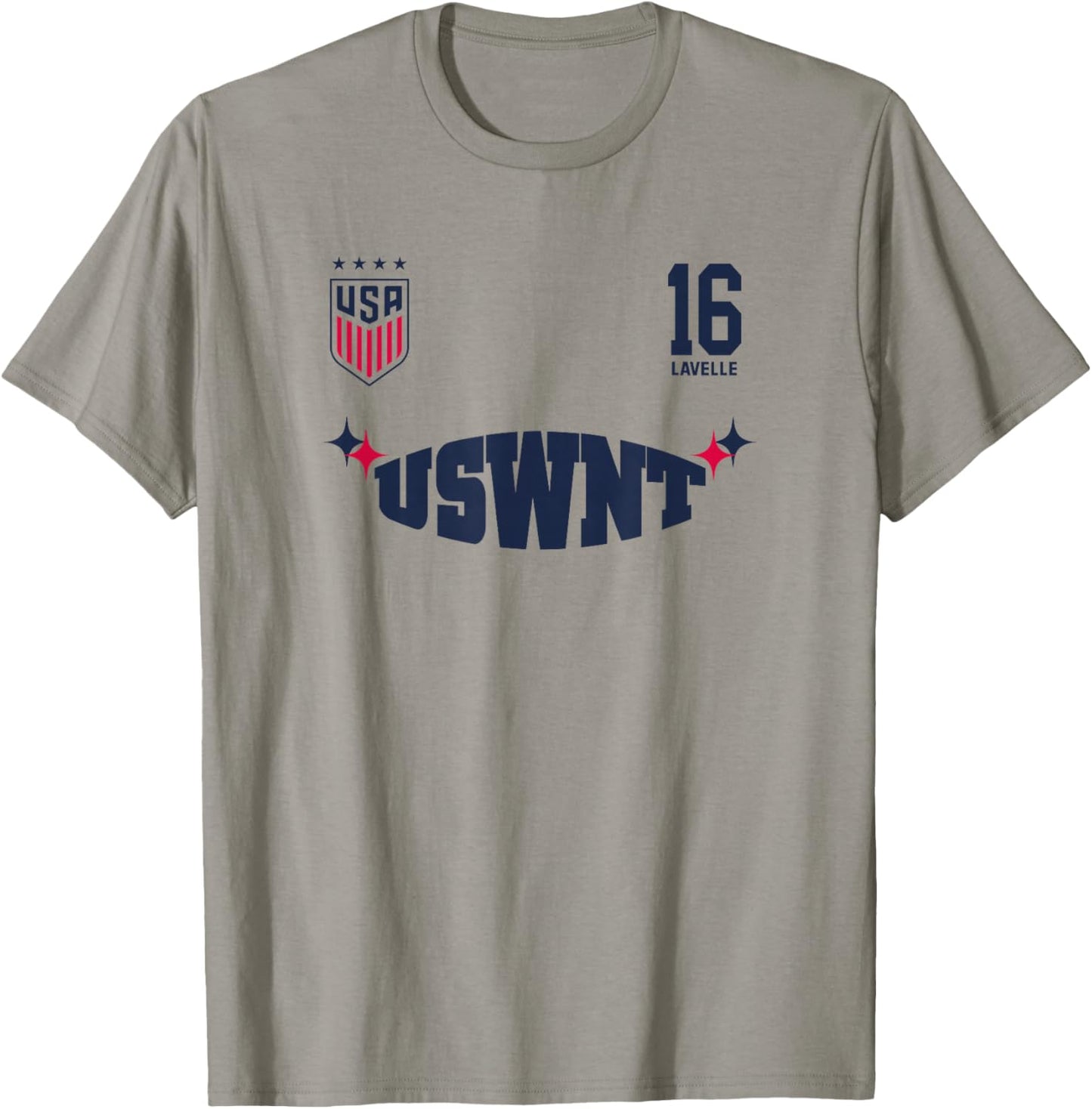 Rose Lavelle 16 White USWNT Officially Licensed T-Shirt - T-Shirt | Sand
