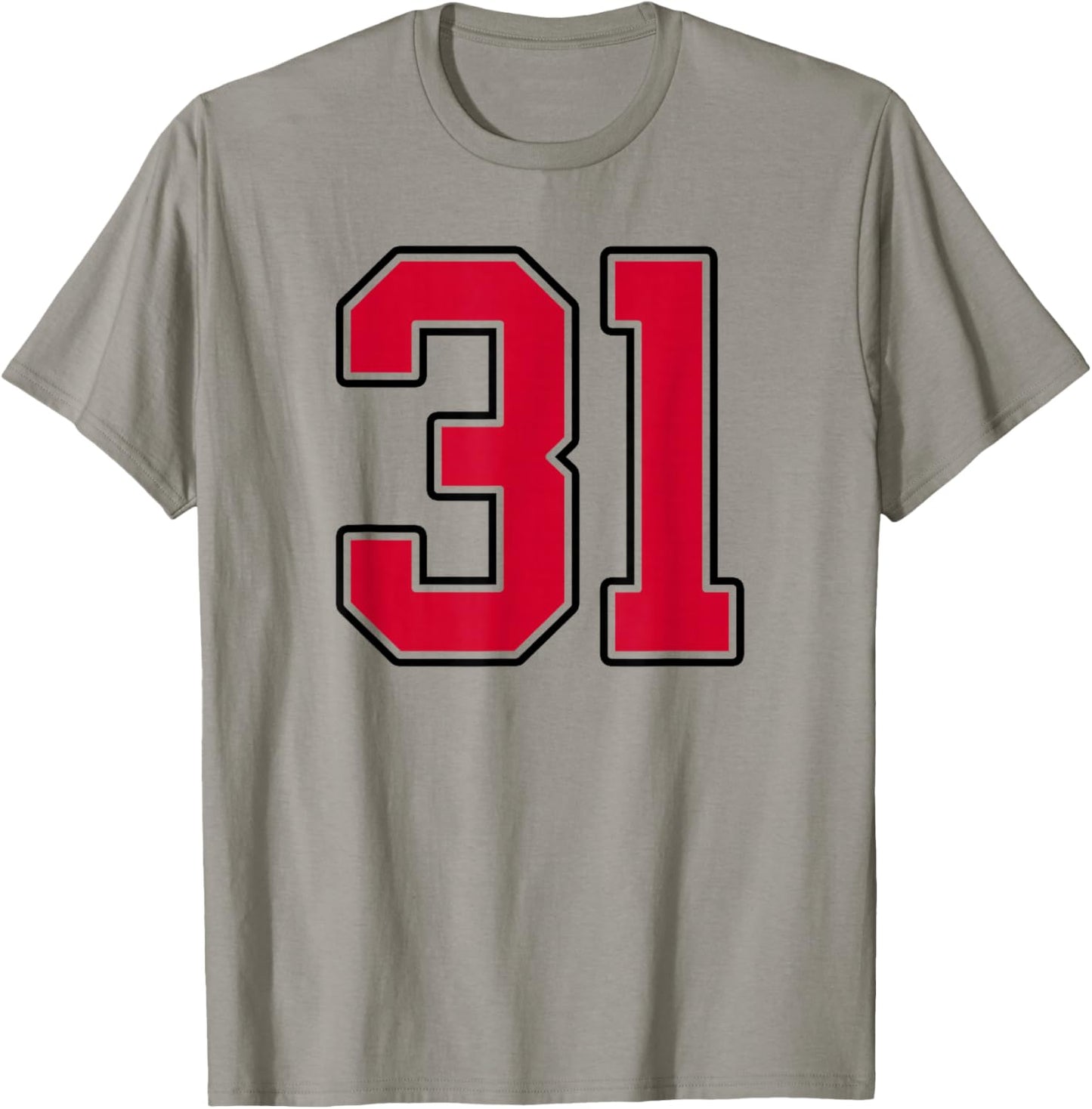 Red and Black Number 31 Jersey Player Uniform #31 T-Shirt - T-Shirt | Sand