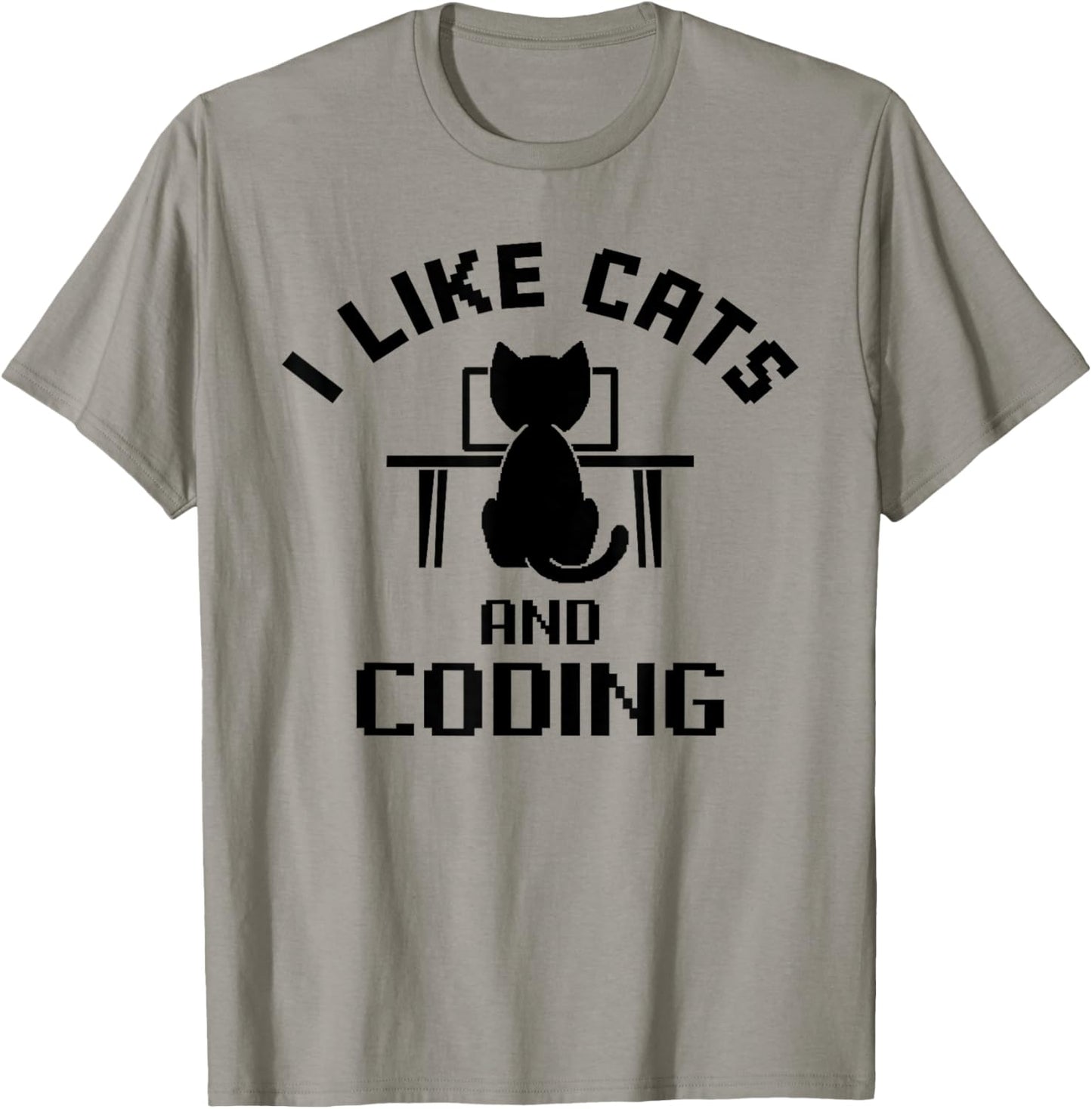 I Like Cats and Coding Funny Design T-Shirt - T-Shirt | Sand