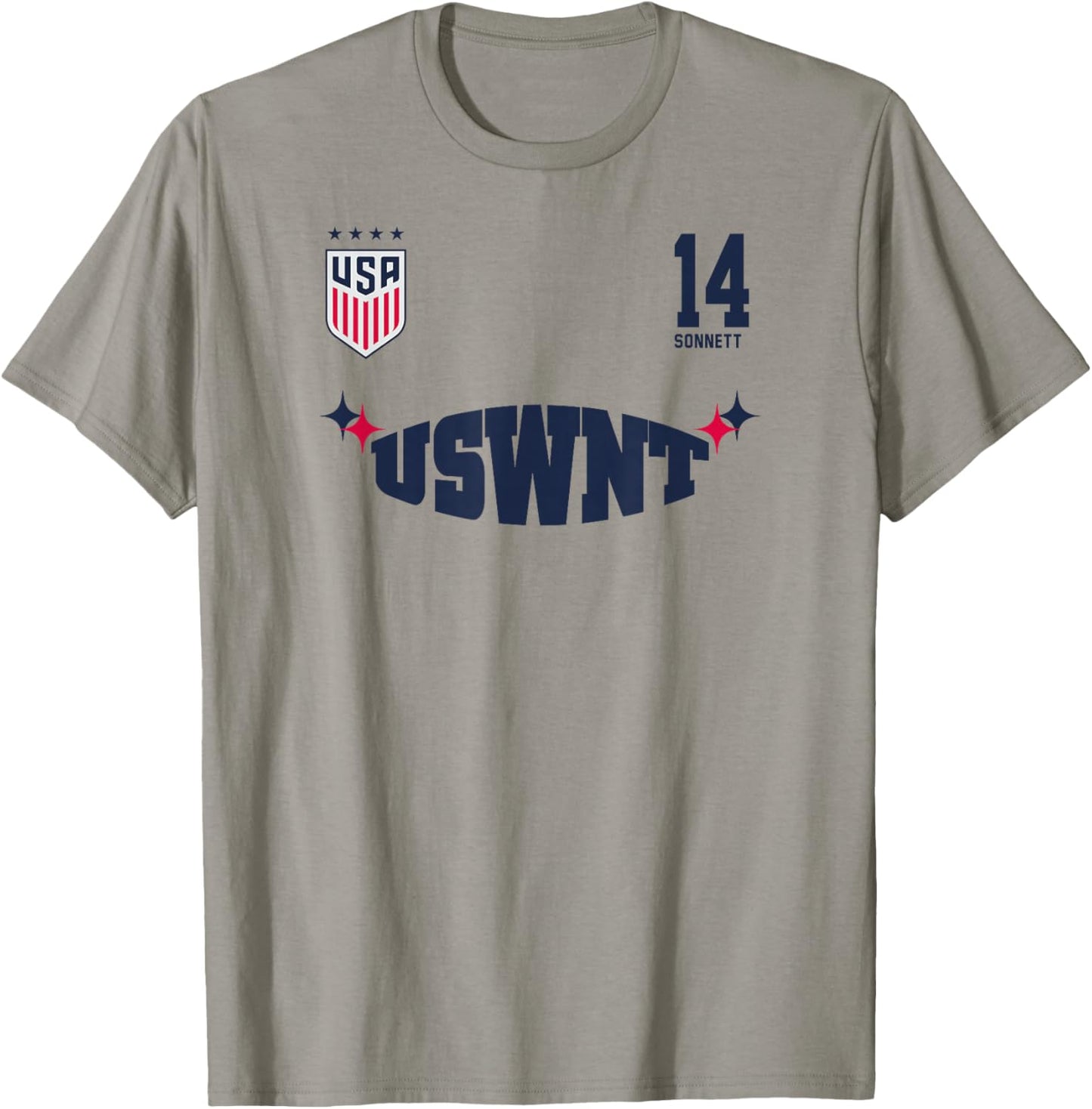 Emily Sonnett 14 White USWNT Officially Licensed T-Shirt - T-Shirt | Sand