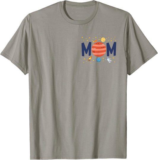 Mom of The Birthday Boy Space Astronaut 1st Birthday Family T-Shirt - T-Shirt | Sand