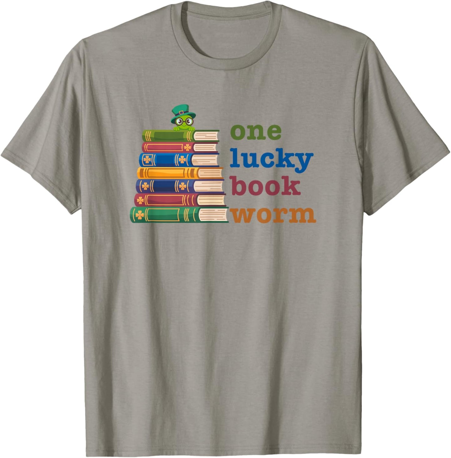 One Lucky Bookworm St Patricks Day Reading Kids Teacher T-Shirt - T-Shirt | Sand