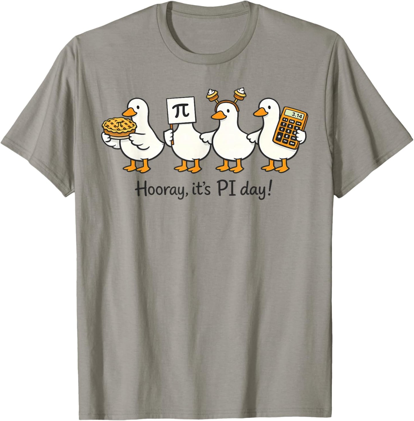 Funny Pi Day 3.14 Pie Day Cute Goose Math Nerd Teacher Kids T-Shirt - T-Shirt | Sand