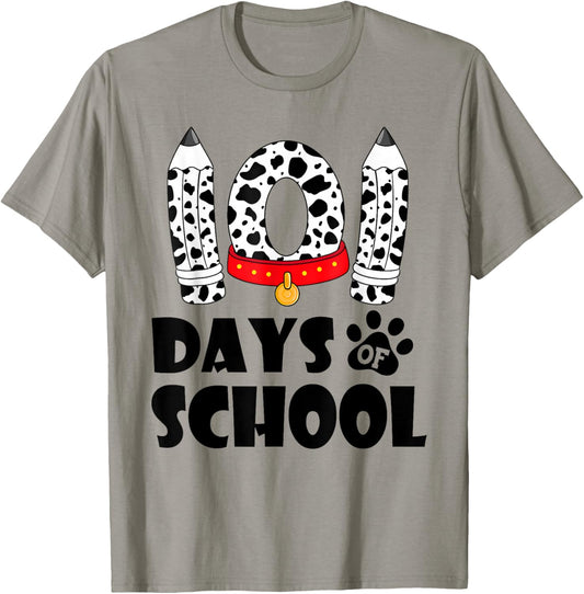 Happy 101 Days School Cute Dog 100 Days Smarter Student Kids T-Shirt - T-Shirt | Sand