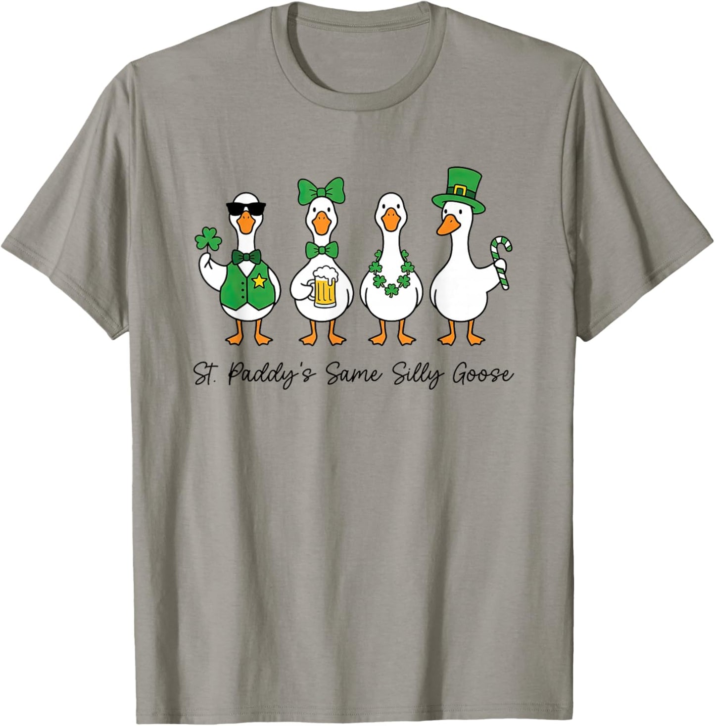 St. Paddy's Same Silly-Goose Lucky Shamrock St Patricks Day T-Shirt - T-Shirt | Sand