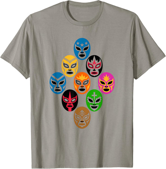 Luchador Lucha Libre Masks Mexican Wrestling T-Shirt - T-Shirt | Sand