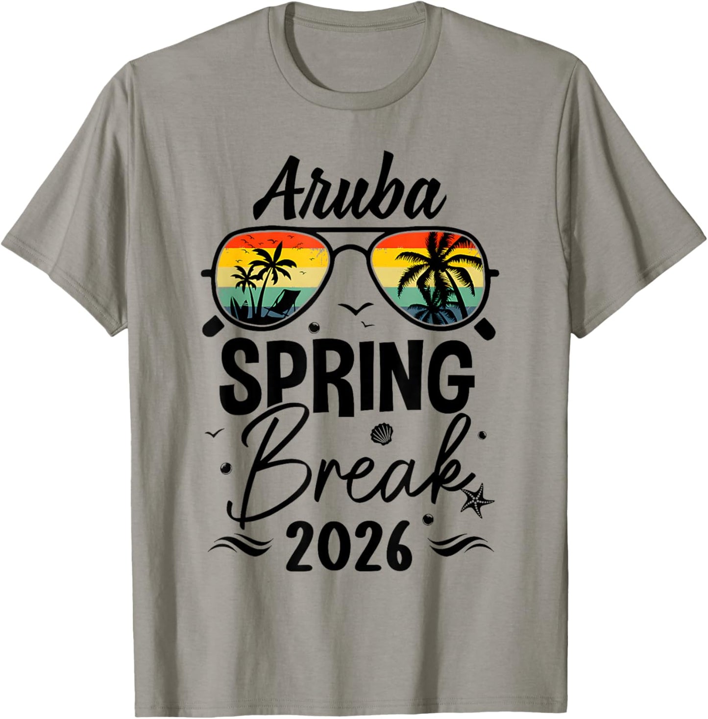 Aruba Spring Break 2026 Sunglasses Tropical Beach T-Shirt - T-Shirt | Sand
