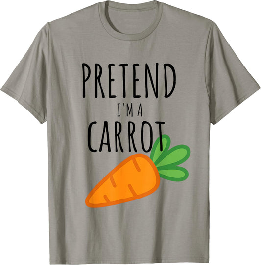 Pretend I'm A Carrot Funny Lazy Halloween Costume Men Women T-Shirt - T-Shirt | Sand