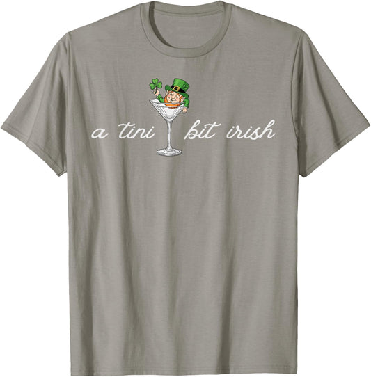 A Tini Bit Irish Leprechaun Martini Cocktail St Patricks Day T-Shirt - T-Shirt | Sand