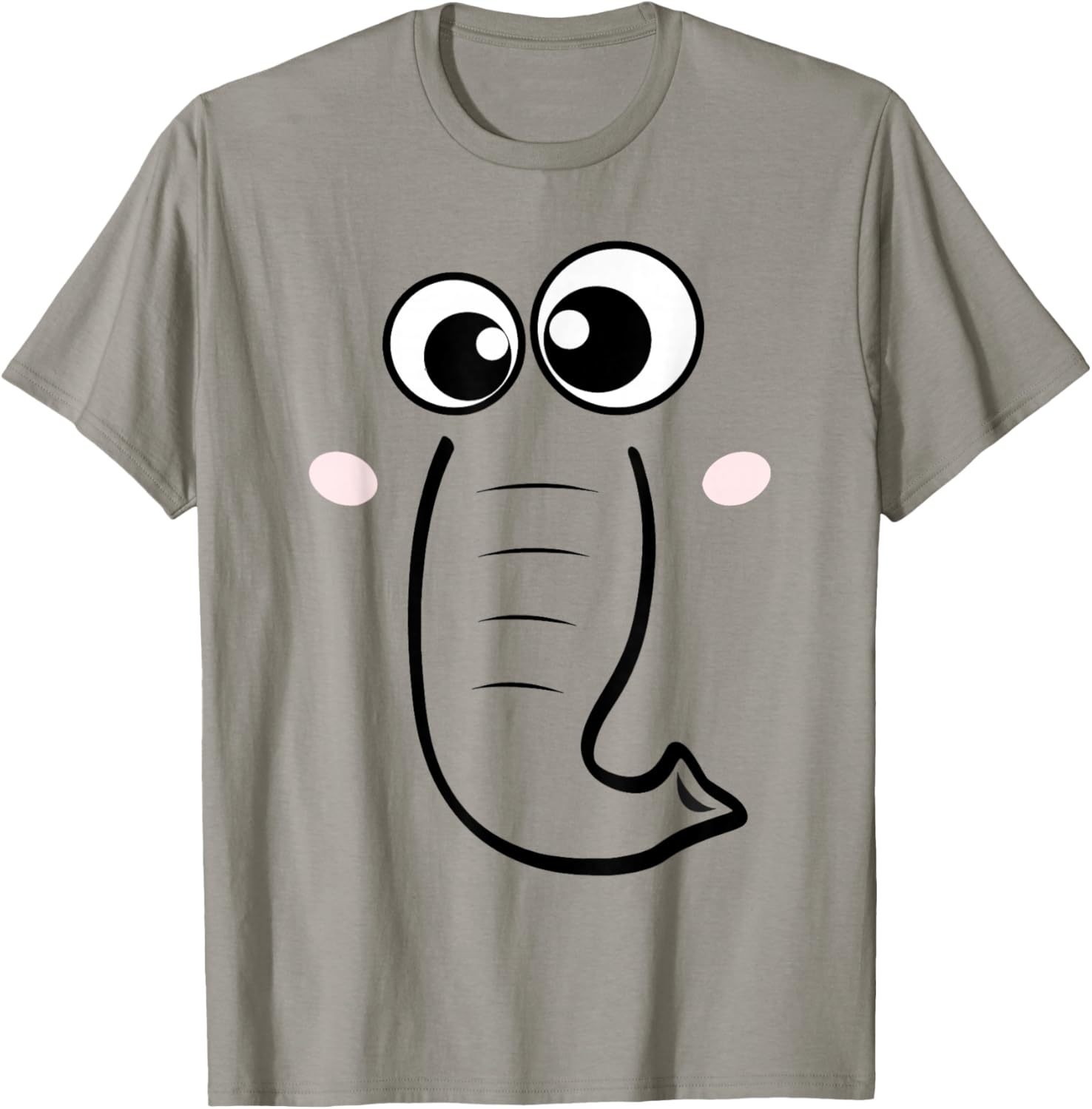 Cute Elephant Face Cartoon Style Easy Halloween Costume T-Shirt - T-Shirt | Sand
