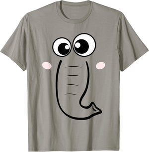 Cute Elephant Face Cartoon Style Easy Halloween Costume T-Shirt - T-Shirt | Sand