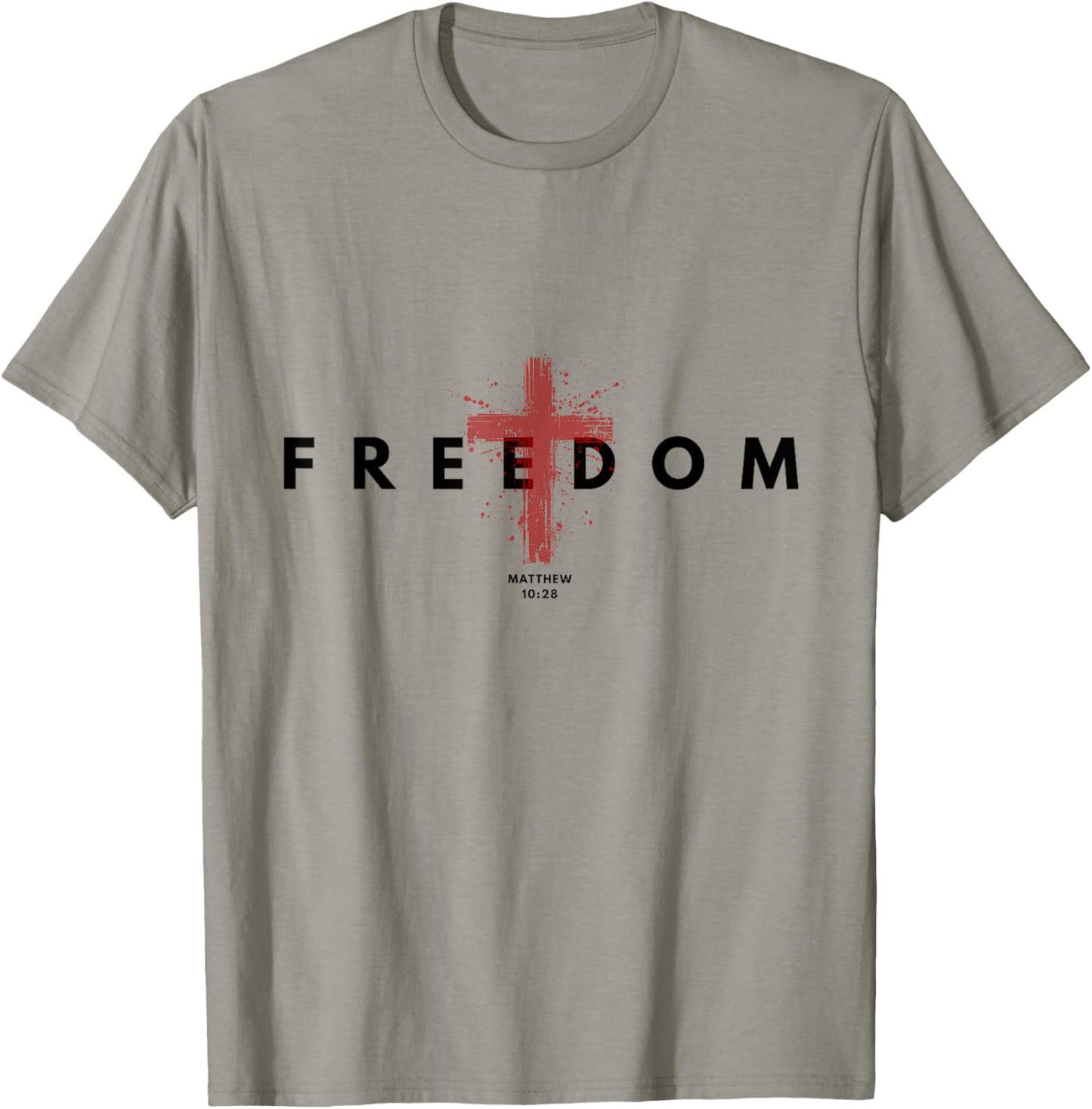 Freedom American Patriotic with Cross 1st Amendment T-Shirt - T-Shirt | Sand