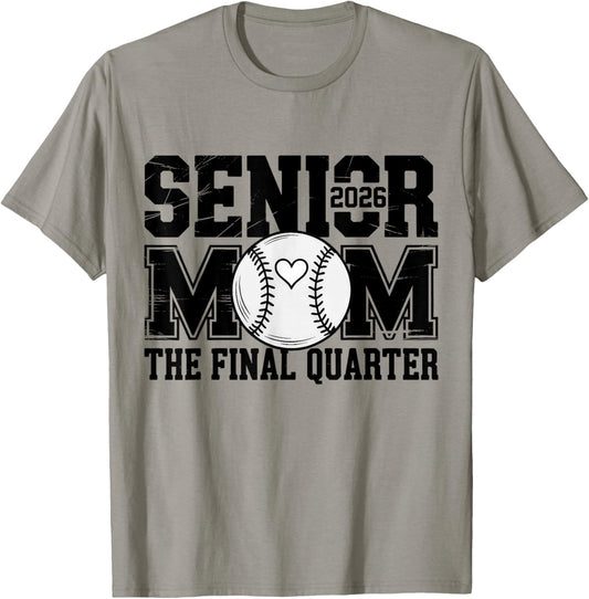 Senior Baseball Mom Baseball Mama Game Day Class of 2026 Mom T-Shirt - T-Shirt | Sand
