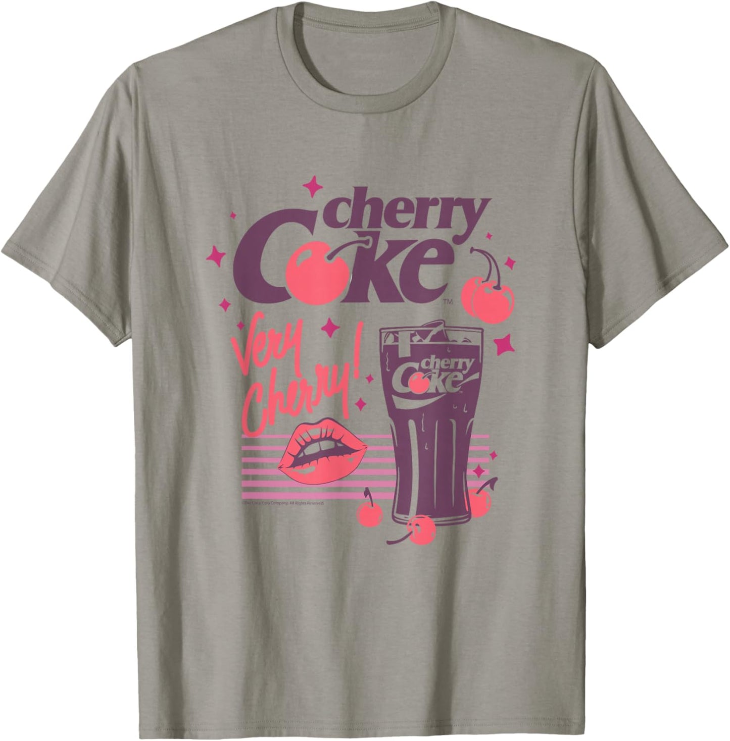 Coca-Cola Cherry Coke Lips Very Cherry Vintage T-Shirt - T-Shirt | Sand