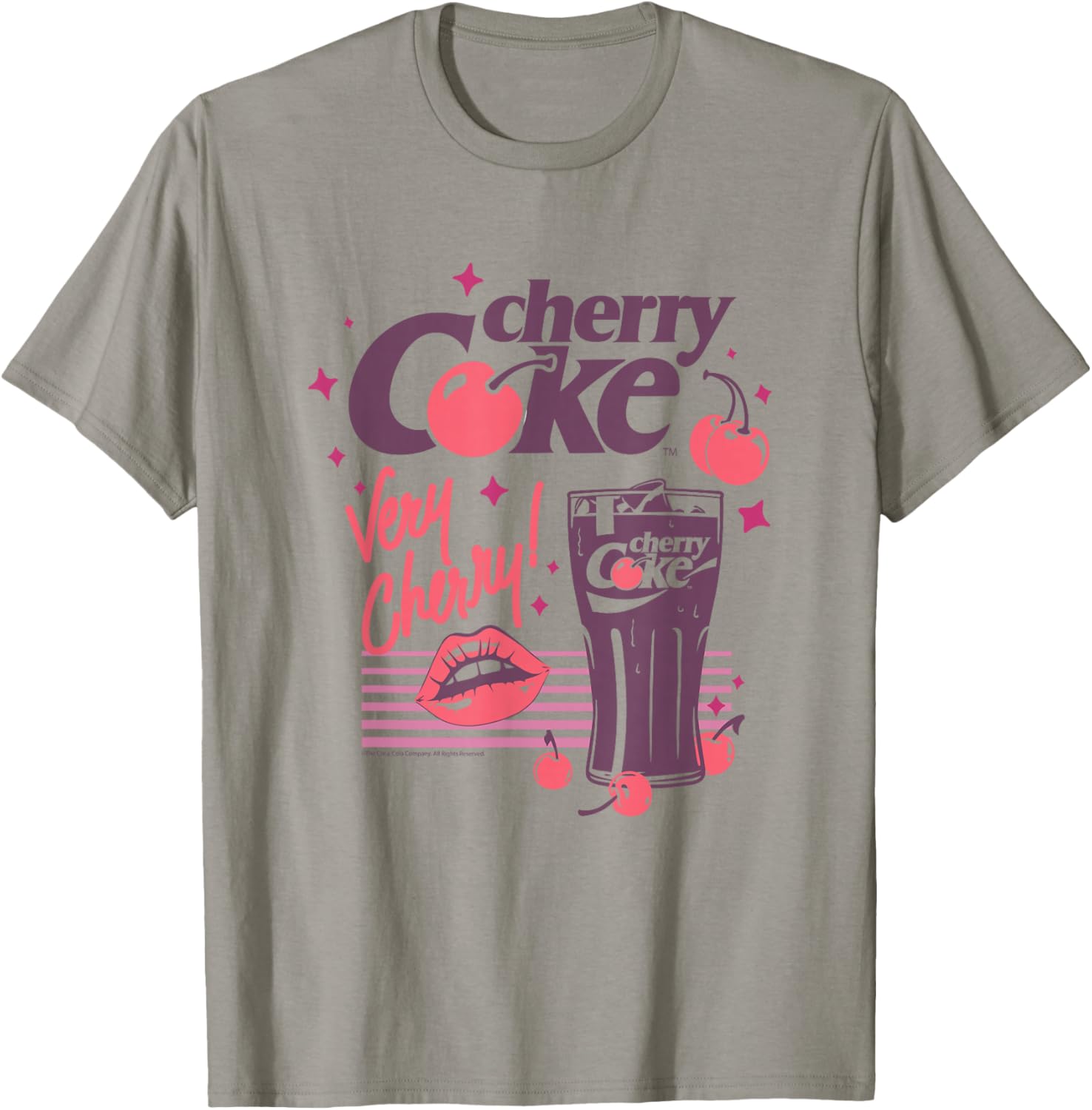 Coca-Cola Cherry Coke Lips Very Cherry Vintage T-Shirt - T-Shirt | Sand