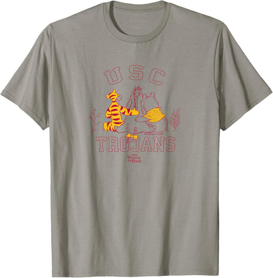 USC Trojans Winnie The Pooh and Friends Gray T-Shirt - T-Shirt | Sand