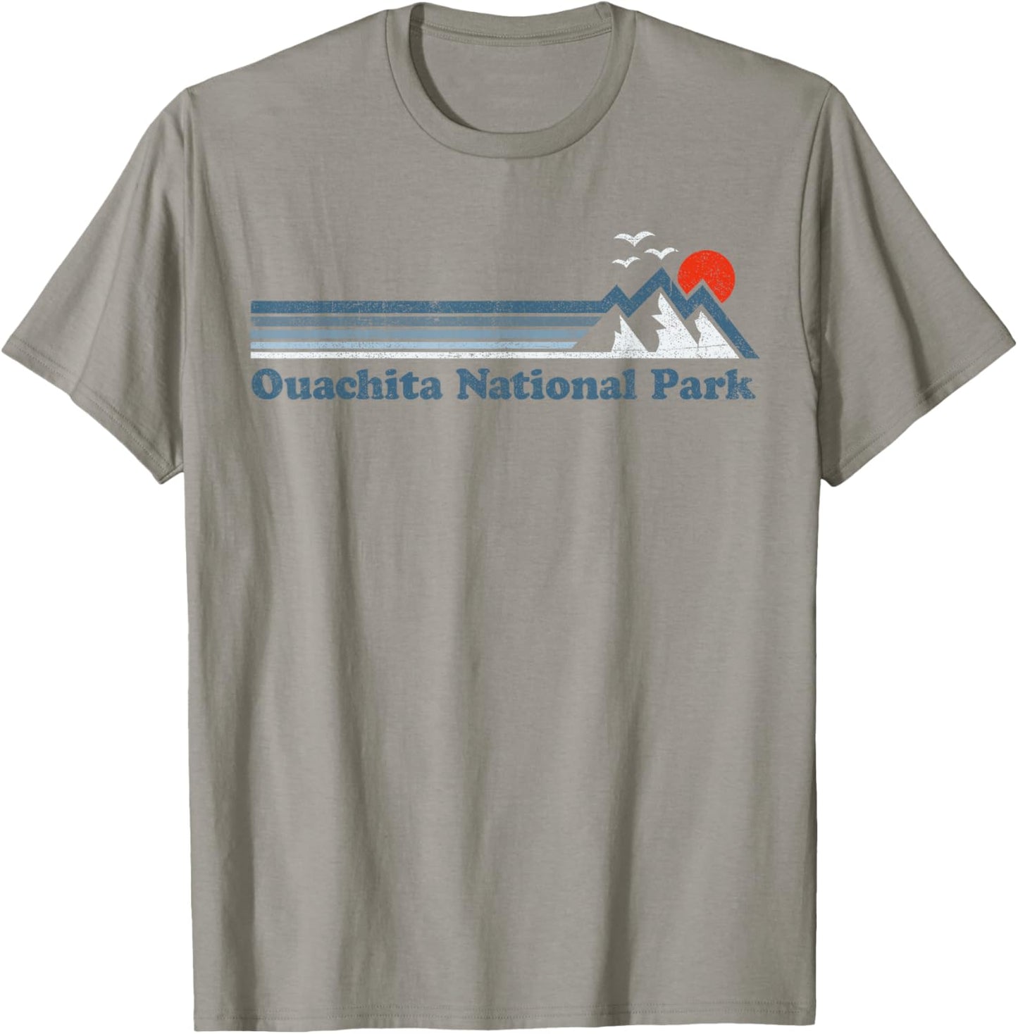 Ouachita National Park Arkansas Mountain Hiking Trail Retro T-Shirt - T-Shirt | Sand