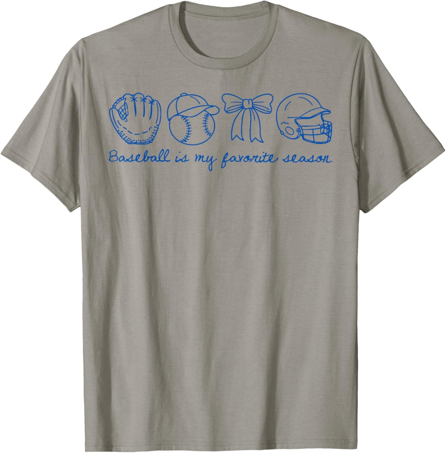 Baseball is My Favorite Season Coquette Bow Women Girls T-Shirt - T-Shirt | Sand