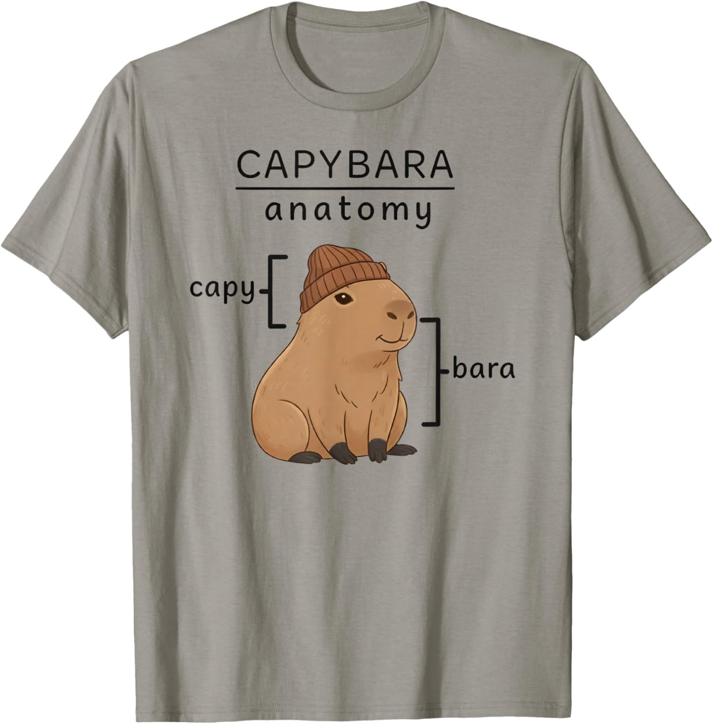 Funny Capybara Anatomy Zoo Boys Girls Kids T-Shirt - T-Shirt | Sand